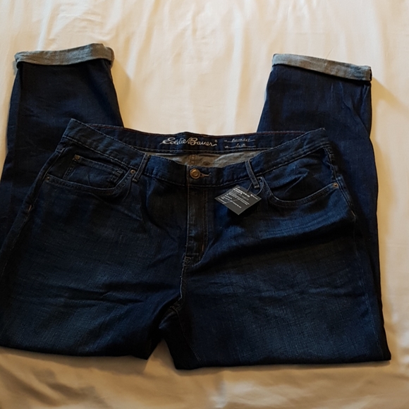 Eddie Bauer Boyfriend slim jeans rolled cuff 18 - Picture 2 of 5
